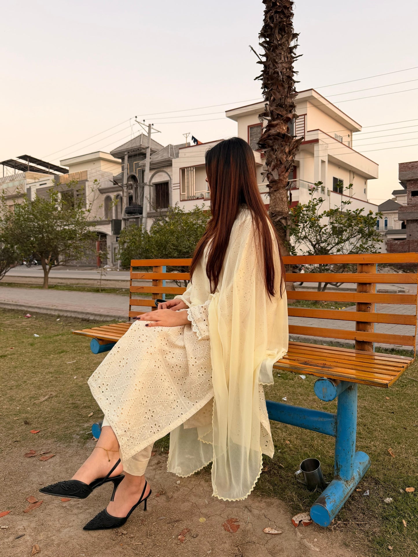 Noor-e-Hayat – Ivory Chikankari 3PC