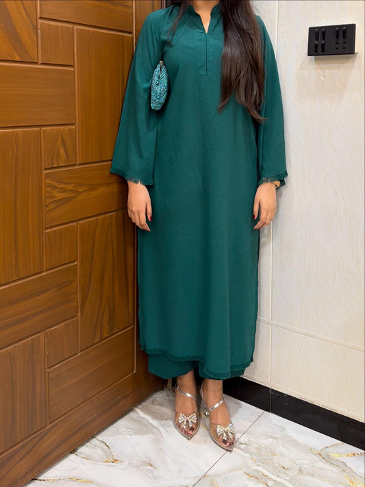 Teal Serenity Self Butter Silk-2PC