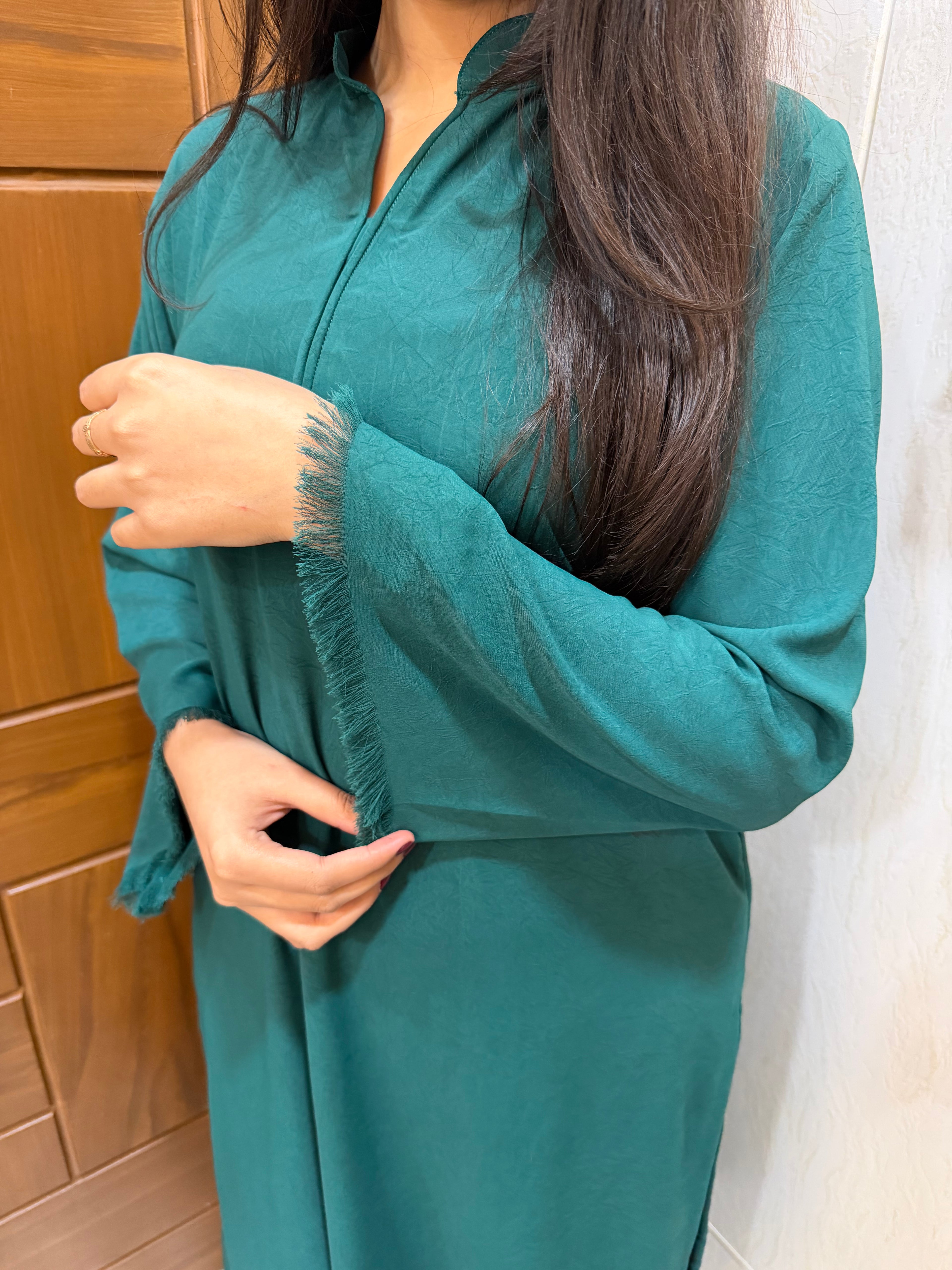 Teal Serenity Self Butter Silk-2PC